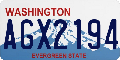 WA license plate AGX2194