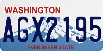 WA license plate AGX2195