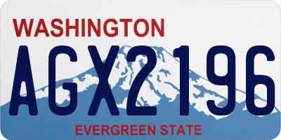 WA license plate AGX2196