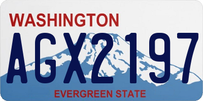 WA license plate AGX2197
