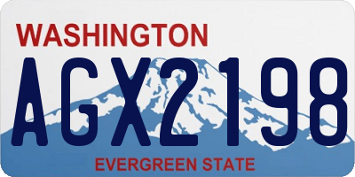 WA license plate AGX2198