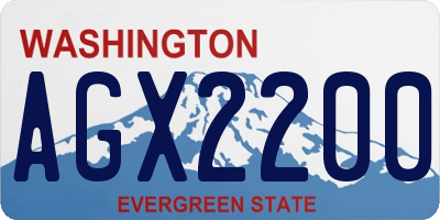 WA license plate AGX2200