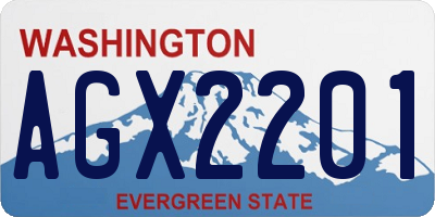 WA license plate AGX2201