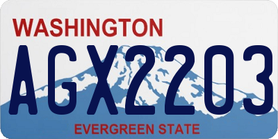 WA license plate AGX2203