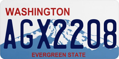 WA license plate AGX2208