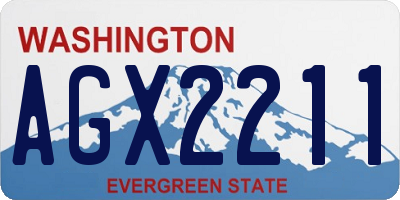 WA license plate AGX2211