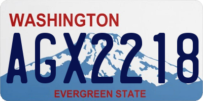 WA license plate AGX2218