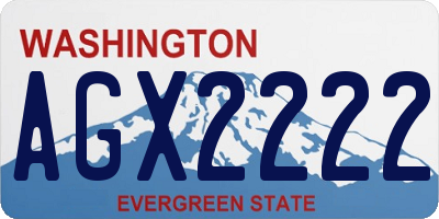 WA license plate AGX2222