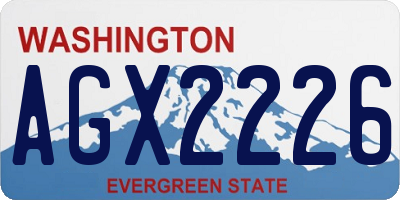 WA license plate AGX2226