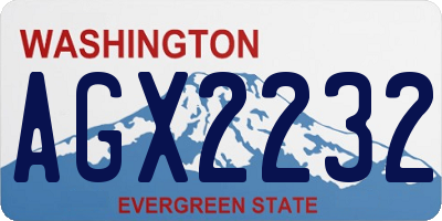 WA license plate AGX2232