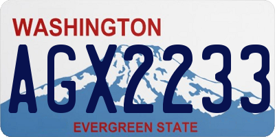 WA license plate AGX2233