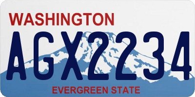 WA license plate AGX2234
