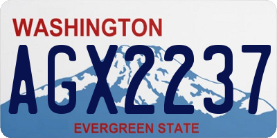 WA license plate AGX2237