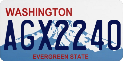 WA license plate AGX2240