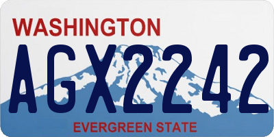 WA license plate AGX2242
