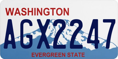 WA license plate AGX2247