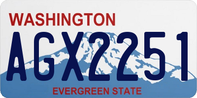 WA license plate AGX2251