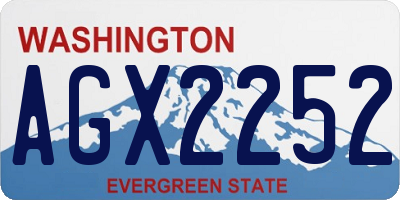 WA license plate AGX2252