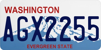 WA license plate AGX2255