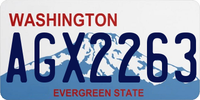 WA license plate AGX2263