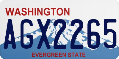 WA license plate AGX2265