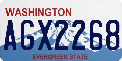 WA license plate AGX2268