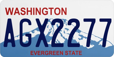 WA license plate AGX2277