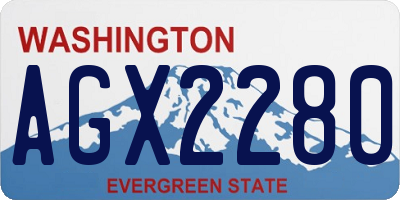 WA license plate AGX2280