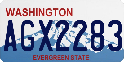 WA license plate AGX2283