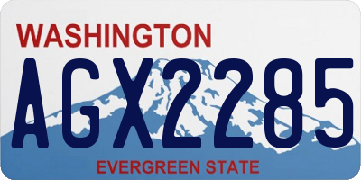 WA license plate AGX2285