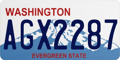 WA license plate AGX2287
