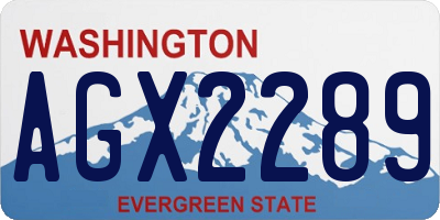 WA license plate AGX2289