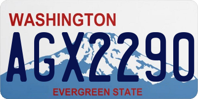 WA license plate AGX2290