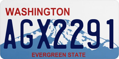 WA license plate AGX2291