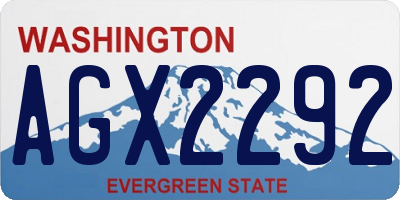 WA license plate AGX2292