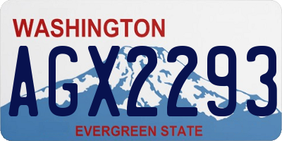 WA license plate AGX2293