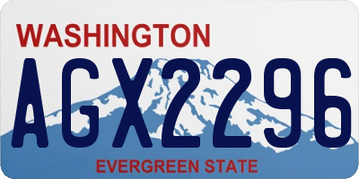 WA license plate AGX2296
