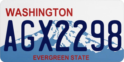 WA license plate AGX2298