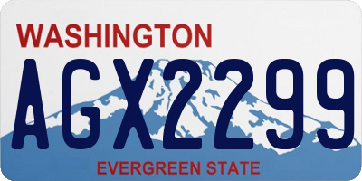 WA license plate AGX2299