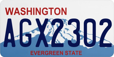 WA license plate AGX2302