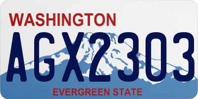 WA license plate AGX2303
