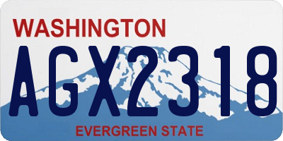 WA license plate AGX2318