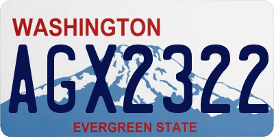 WA license plate AGX2322