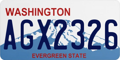 WA license plate AGX2326