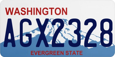 WA license plate AGX2328
