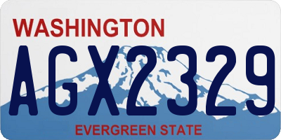 WA license plate AGX2329