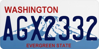 WA license plate AGX2332