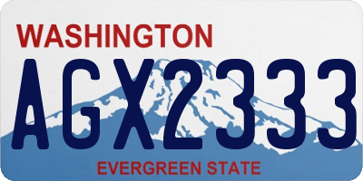 WA license plate AGX2333