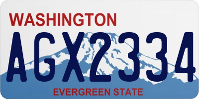 WA license plate AGX2334