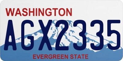 WA license plate AGX2335